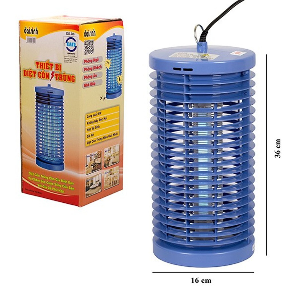 Đèn  Bắt Muỗi Và diệt côn trùng Đại Sinh DS-D6 (xanh) Tặng 1 đèn ngủ cảm ứng ánh sáng