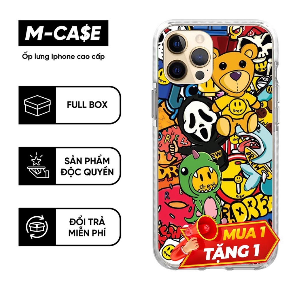 Ốp lưng iphone chống sốc Drew Sticker 7 plus/8 plus/X/Xs/XR/Xs max/11/11 pro max/12/12 pro max phụ kiện điện thoại MCASE