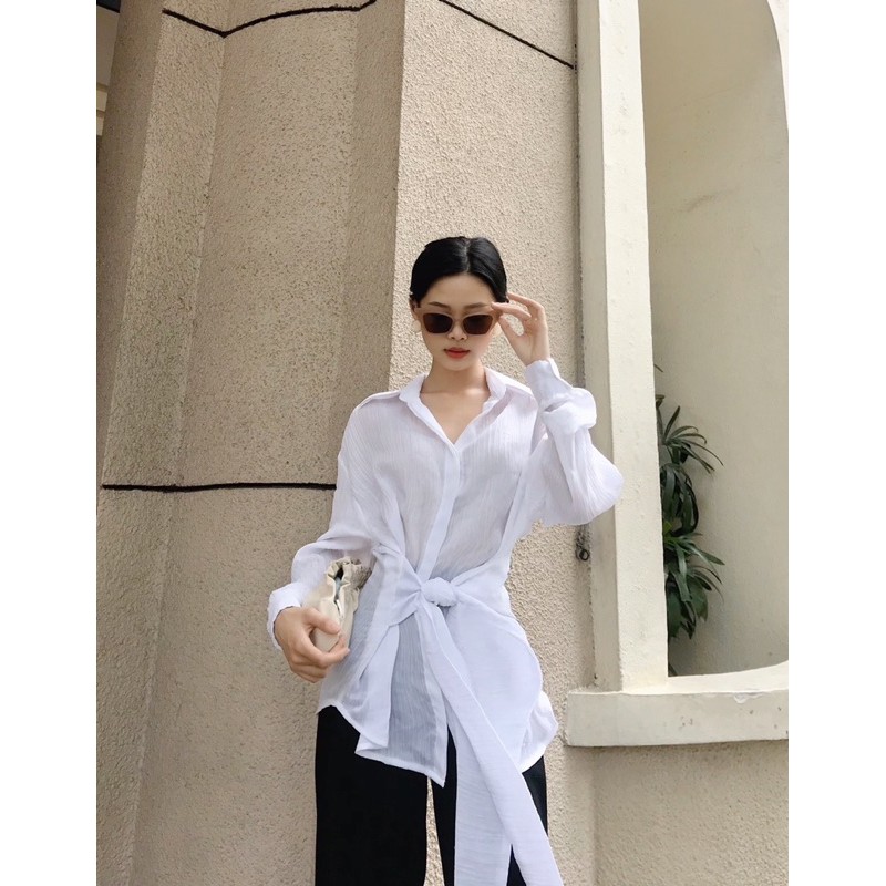 VELLE DESIGN áo sơ mi tơ ý rosa