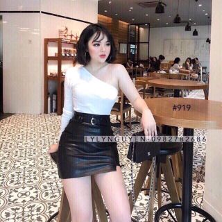 Áo lệch vai 1 tay trơn