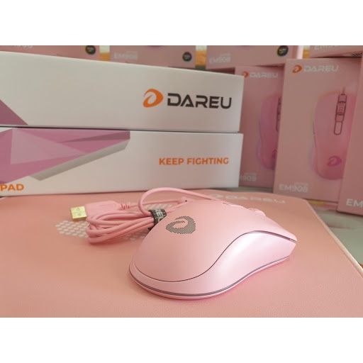 [Tặng Bàn Di Chuột ESP101 Màu Hồng] Chuột Game Dareu EM908 Queen Pink RGB - Chính Hãng