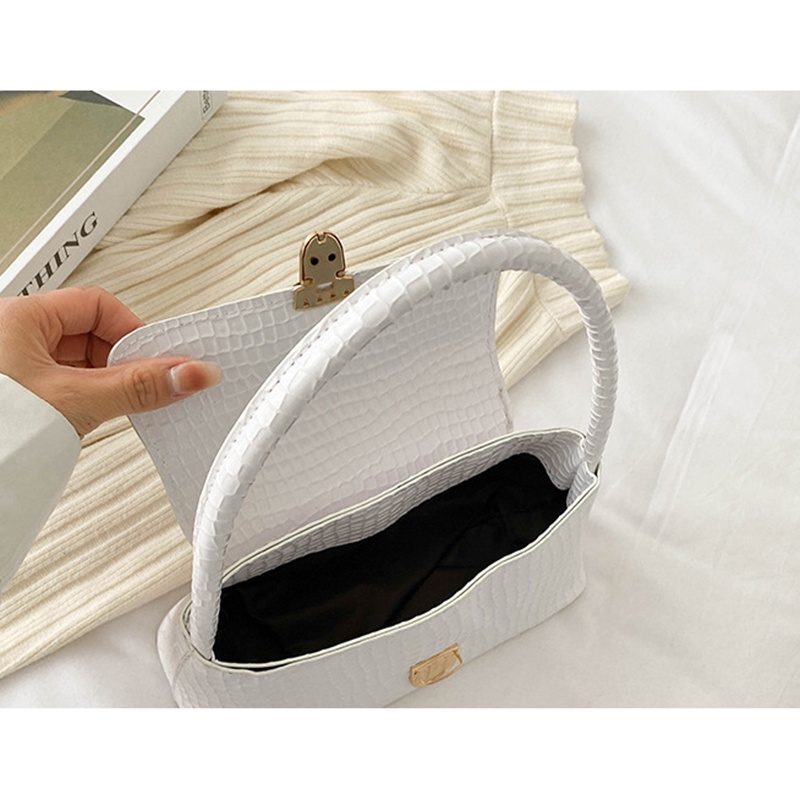 IELGY Túi Đeo Vai Có Khóa Họa Tiết Đá Phong Cách Hàn Quốc Cho Nữ