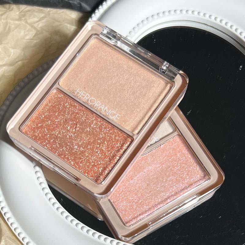 Phấn Má Hồng Bắt Sáng Màu Lì Hai Tông Màu Làm Sáng Da HERORANGE 2022