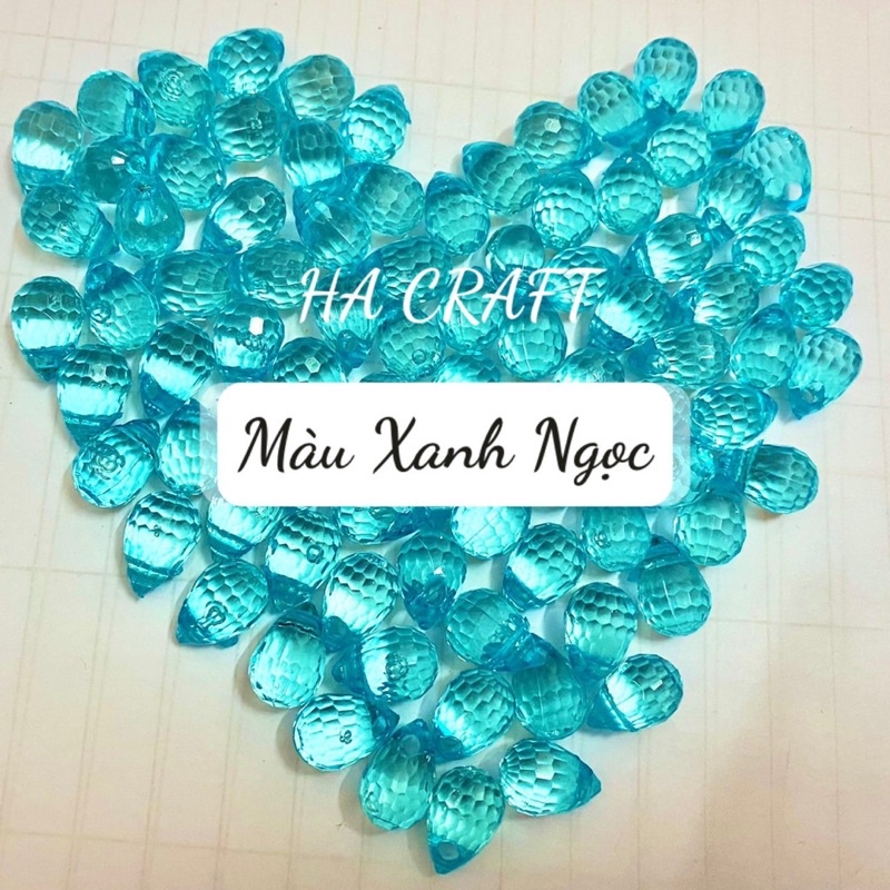 Hạt nụ giọt nước pha lê, hạt nhựa (nụ dạ quang) làm hoa handmade DIY