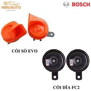 { CHÍNH HÃNG } Cặp 2 Còi Bosch Còi Dĩa FC2 12V - Còi Sò EVO 12V Dành Cho Ô Tô HIBUAUTO