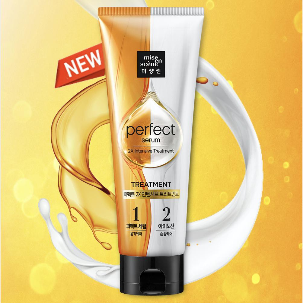Kem xả ủ tóc siêu dưỡng Mise En Scene Perfecf Serum 2x Intensive Treatment Hàn Quốc 180ml