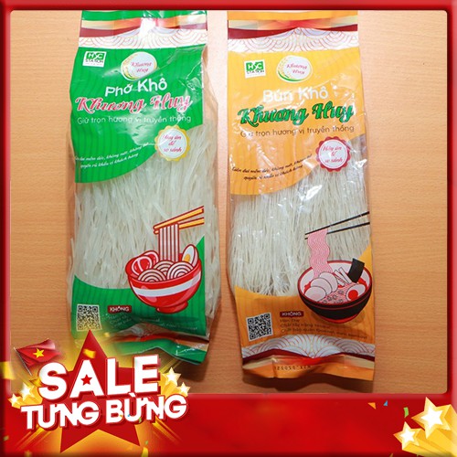 Phở Khô Khương Huy/ Phở Gạo Khương Huy  - Chỉ 3 Phút Nấu Không Cần Ngâm  - Bún Sạch Khương Huy Gói 300g