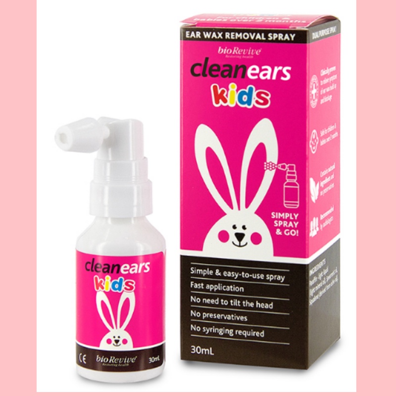 Xịt ráy tai cho bé Clean Ears Kids của  Úc 30ml giúp lấy ráy tai làm tan ráy tai cho bé từ 2 tháng tuổi trở lên