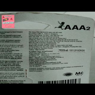 Pin AAA Energizer Max E92 BP2  vỉ 2 viên chính hãng