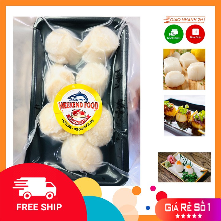 [GIAO HỎA TỐC TPHCM] [Hàng nhật cao cấp] Cồi Sò điệp Nhật - Hàng chuẩn Sashimi [vĩ 7 cồi  = 160 đến 170 gr]