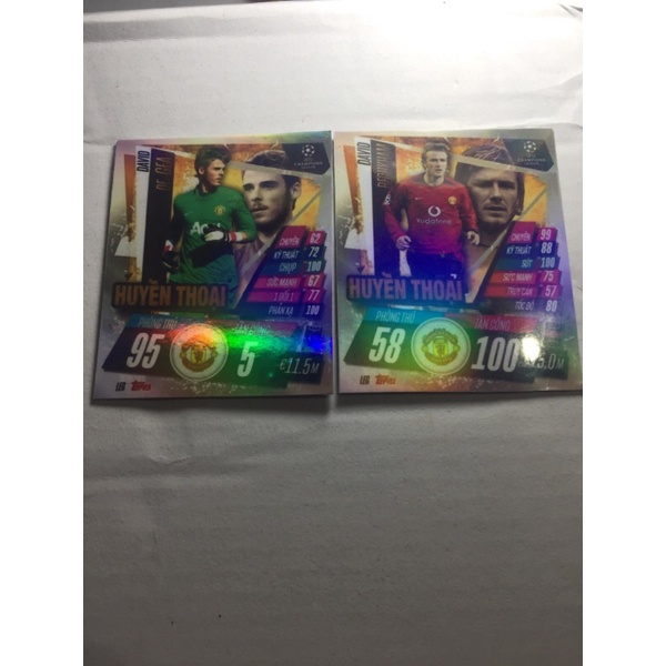 Thẻ cầu thủ huyền thoại Manchester united mu man U MATCH ATTAX 2020/21 size poca cr7 roorey van nistelrooy van der sar