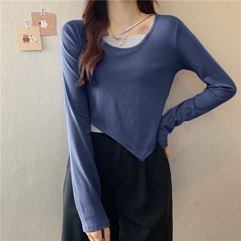 Á́o thun IELGY dài tay hai lớp phong cách thời trang dành cho nữ