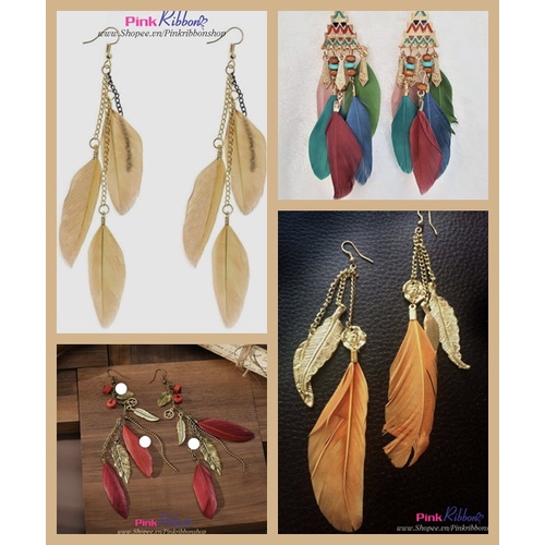 GÓI 10C - Lông vũ tự nhiên phong cách Boho nhiều màu chiều dài từ 12-15cm
