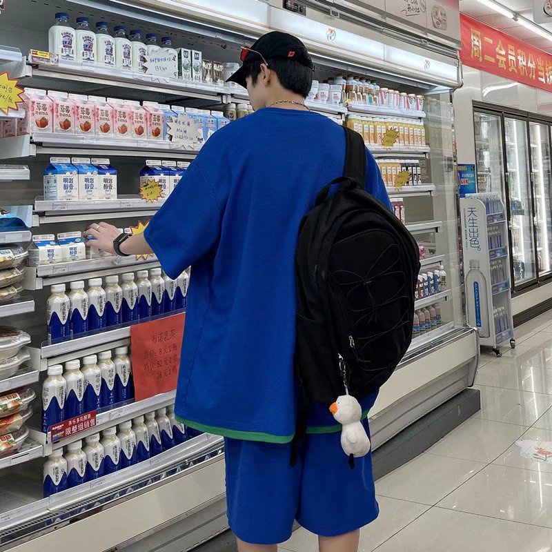 Set Đồ Thể Thao Nam Ngắn Tay Form Rộng Màu Trơn Thêu Họa Tiết Phong Cách Hàn Quốc Thời Trang Bigsize Áo Thun Tay Lỡ Quần Đùi Quần Short Unisex