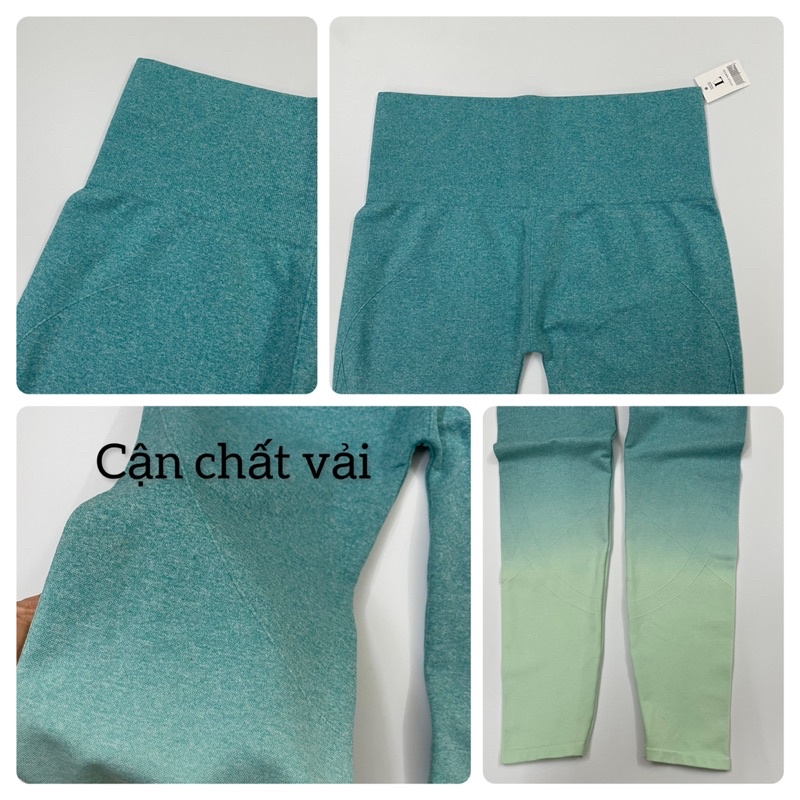 Quần Legging Tập Gym Tập Yoga Cạp Cao Vải Dệt Co Giãn Tốt Hàng Xuất Xịn