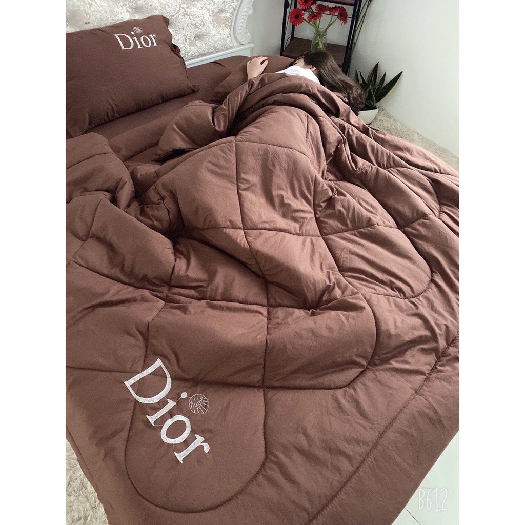 Bộ Chăn Ga Gối Cotton Đũi 5 Món Thương Hiệu