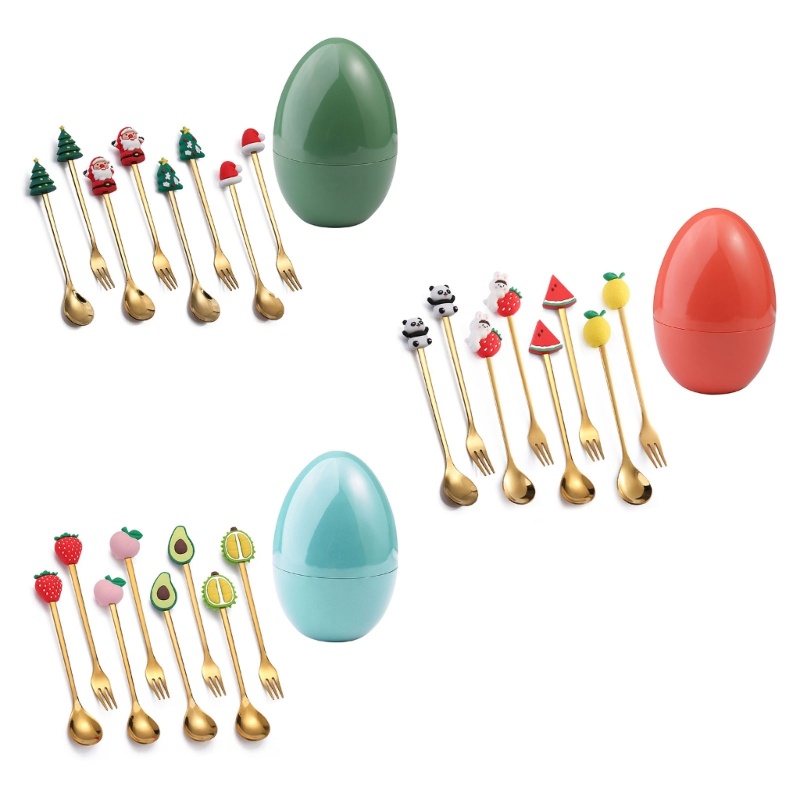 Set 8 Muỗng Nĩa Ăn Tráng Miệng 3 Kiểu Sáng Tạo Cho Bữa Tiệc