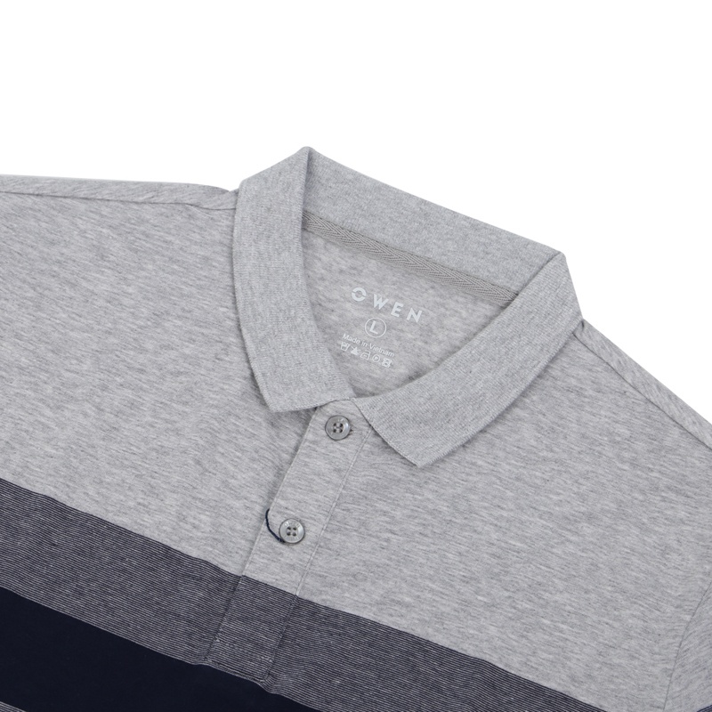Áo polo ngắn tay Nam Owen Cotton Bodyfit Ghi xám - APV23712