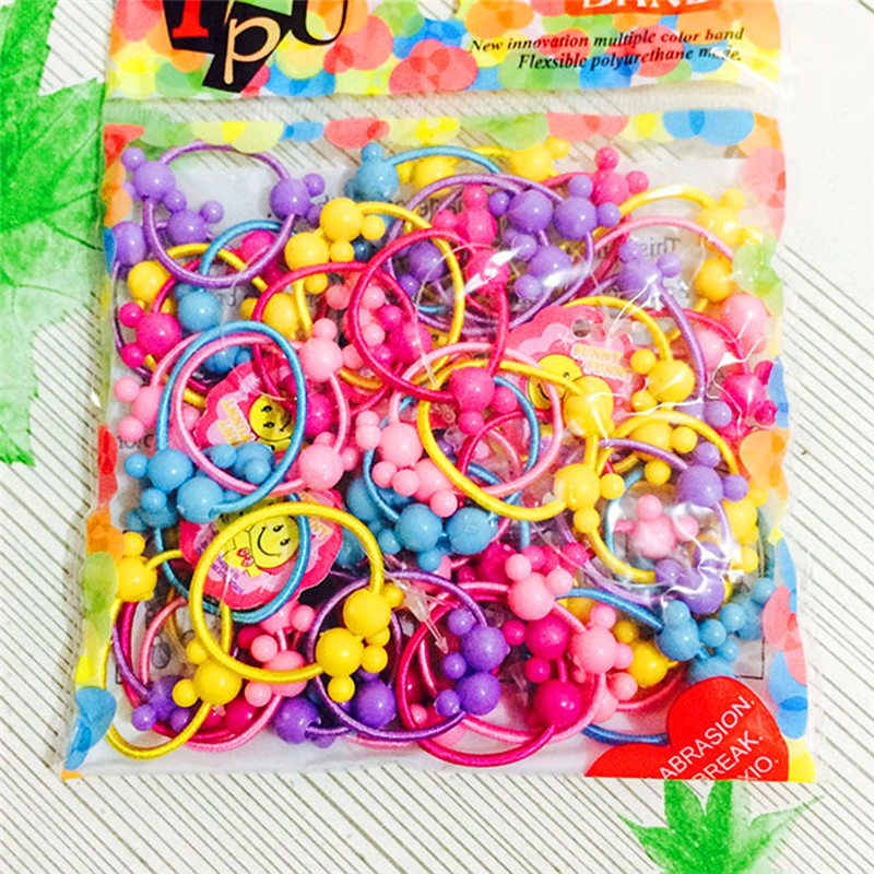 Thun Cột Tóc Đính Hạt Hoạt Hình Dễ Thương Cho Bé