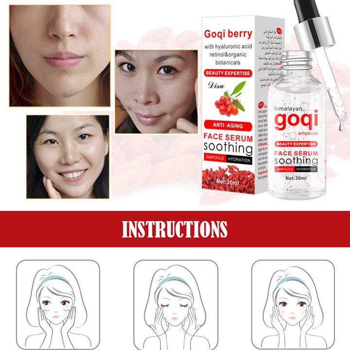 Serum Goqi Dưỡng Da Mặt, Chăm Sóc Da, Thu Nhỏ Lỗ Chân Lông, Chống Lão Hóa Chuyên Sâu, Nâng Làm Săn Chắc 30ml
