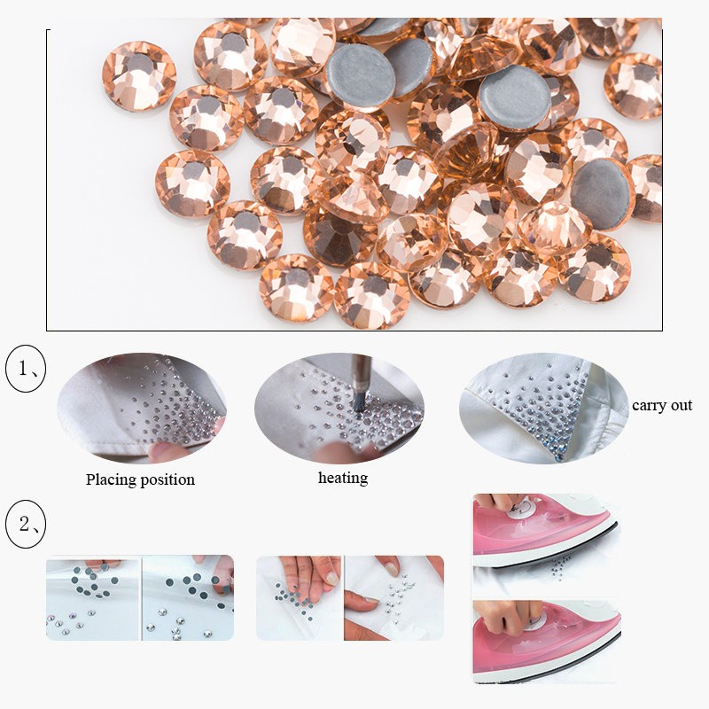 Đá Pha Lê Vàng Mặt Phẳng Đính Đá Trang Trí Quần Áo