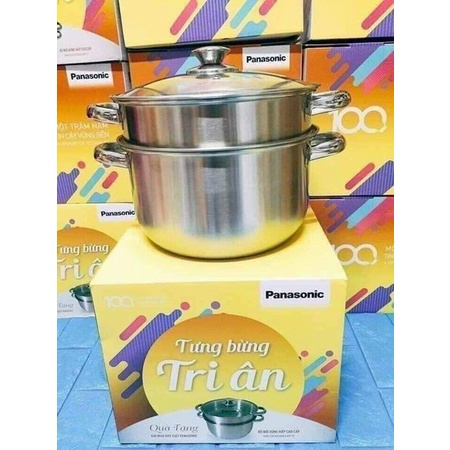 Bộ nồi xửng hấp 1 đáy HT COOK 28cm nắp kính