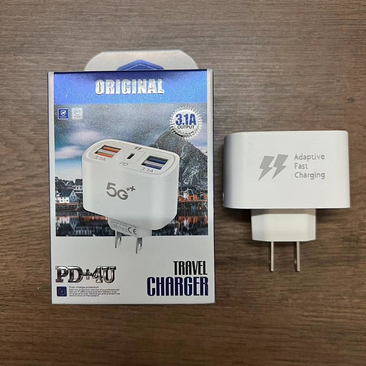 Củ sạc đa năng 4 cổng usb + PD sử dụng cho mọi điện thoại và máy tính bảng