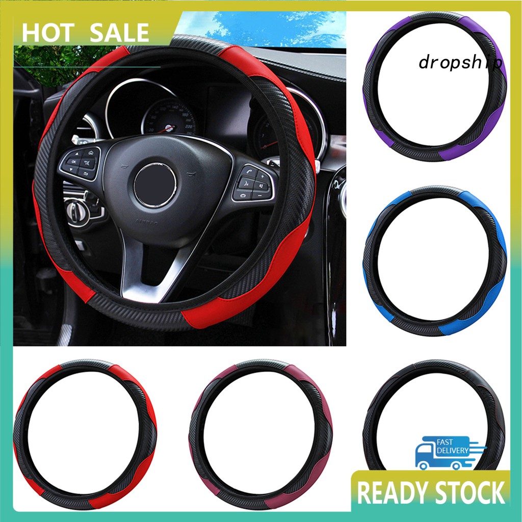 Vỏ Bọc Vô Lăng Xe Hơi Chất Liệu Giả Da Chống Trượt Thông Dụng 38Cm