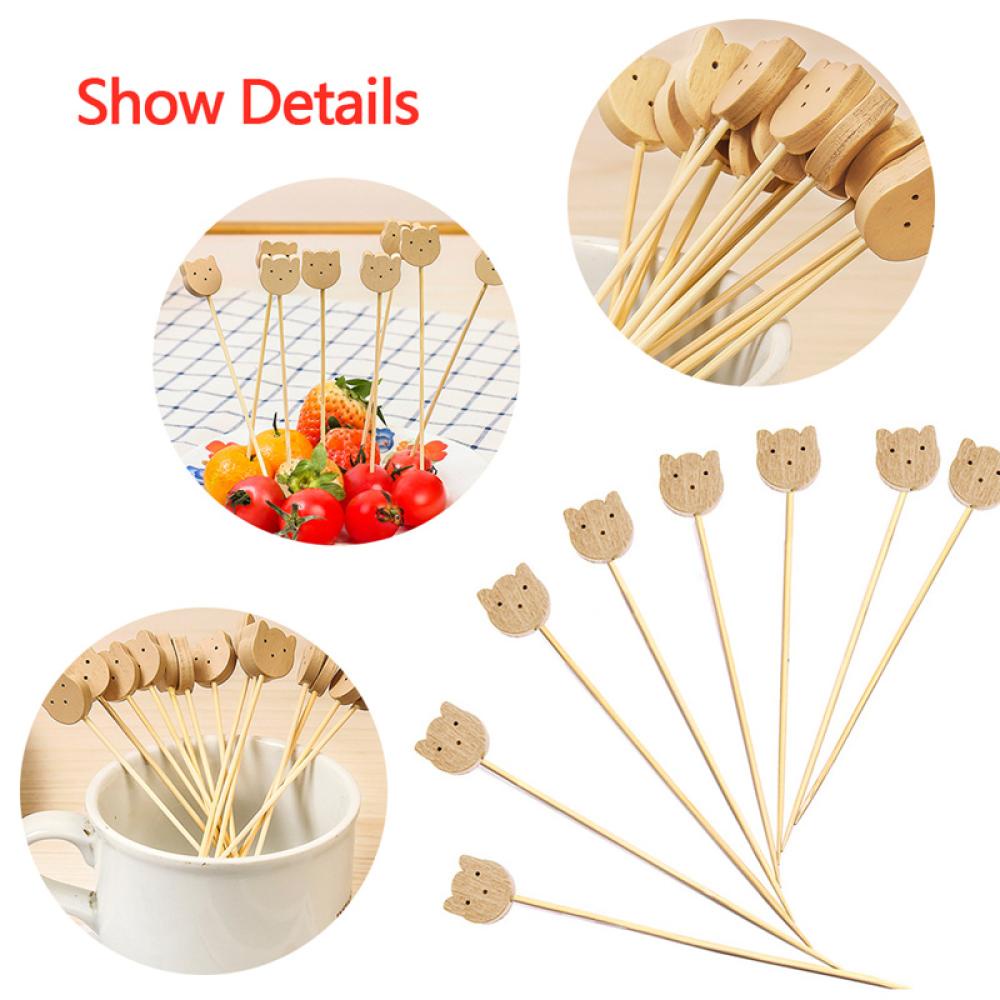 Set 100 Xiên Tre Ăn Trái Cây / Bánh Tráng Miệng / Salad B7T7 12cm Dùng Một Lần Trang Trí Tiệc Cưới