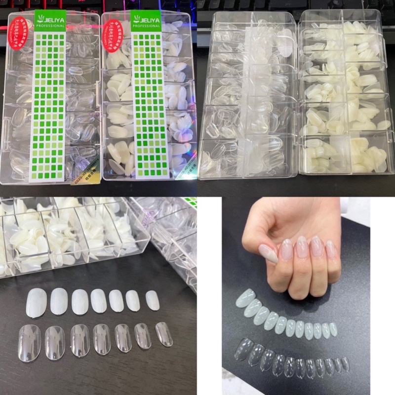 Hộp 500 móng tay giả  GIÁ TỐT NHẤT  Móng Fom Tròn Ngắn Hộp 500pcs đủ Size Hàng xuất xứ Hàn Quốc chất lượng cao