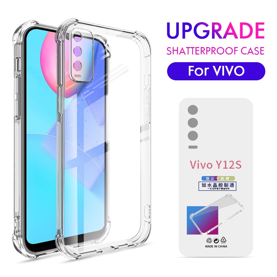 Ốp lưng mềm trong suốt chống sốc cho VIVO S1 Pro V20 SE V21 V21E V23E Y52 Y72 Y11 Y12 Y15 Y17 U10 Y3S Y19 Y31 Y51 Y91 Y91i Y91C Y93 Y95 Y12S Y12A Y20 Y20i Y20S Y30 Y50 Y15S Y15A Y01 Y51A Y77 Y53S