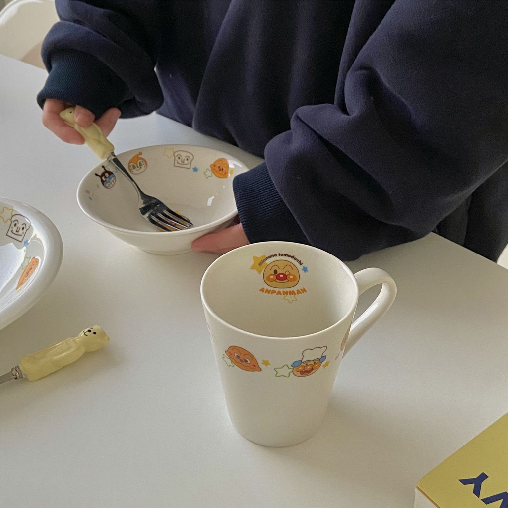 Cốc, dĩa sứ tráng men Miki house và Anpanman