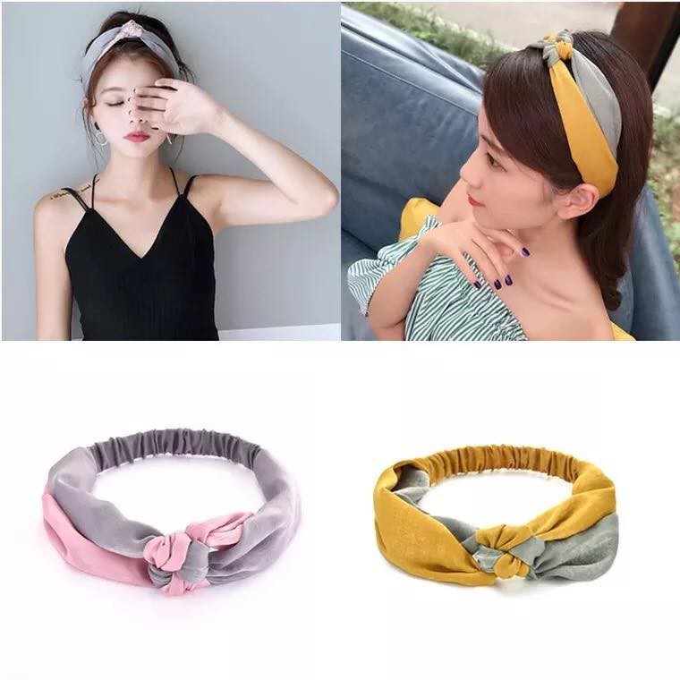 Phụ kiện tóc băng đô turban nữ thắt nút phối màu vintage thời trang Hàn Quốc dễ thương