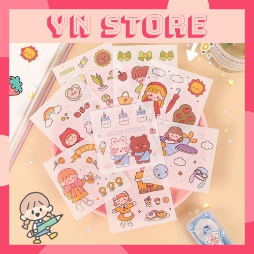 Nhãn Dán Sticker Hoạt Hình Dễ Thương