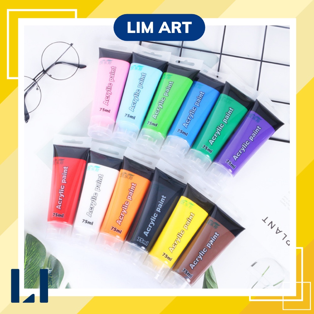 Màu acrylic tuýp lẻ 75ml vẽ tranh chuyên nghiệp