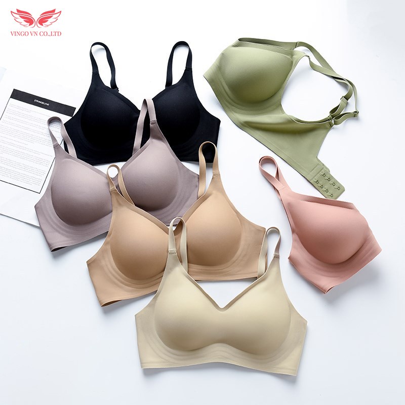 Áo lót nữ đúc su mát lạnh VINGO định hình ngực không gọng mút mỏng 1.3cm có thể tháo rời bản to che mỡ lưng S216 VNGO | BigBuy360 - bigbuy360.vn