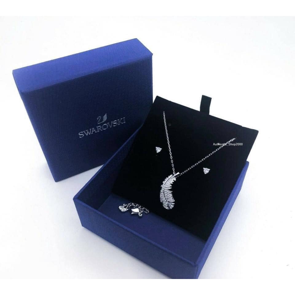 Dây chuyền Swarovski 5516005 kèm khuyên tai lông vũ Vòng cổ lông vũ