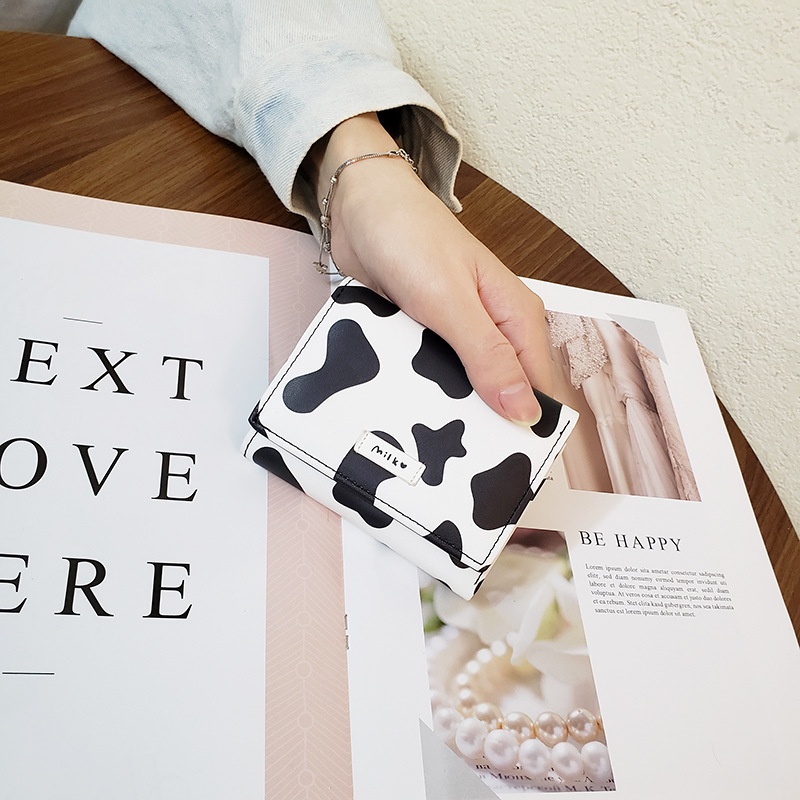 Ví Nữ Da Bò Gấp Làm Ba Thời Trang Hàn