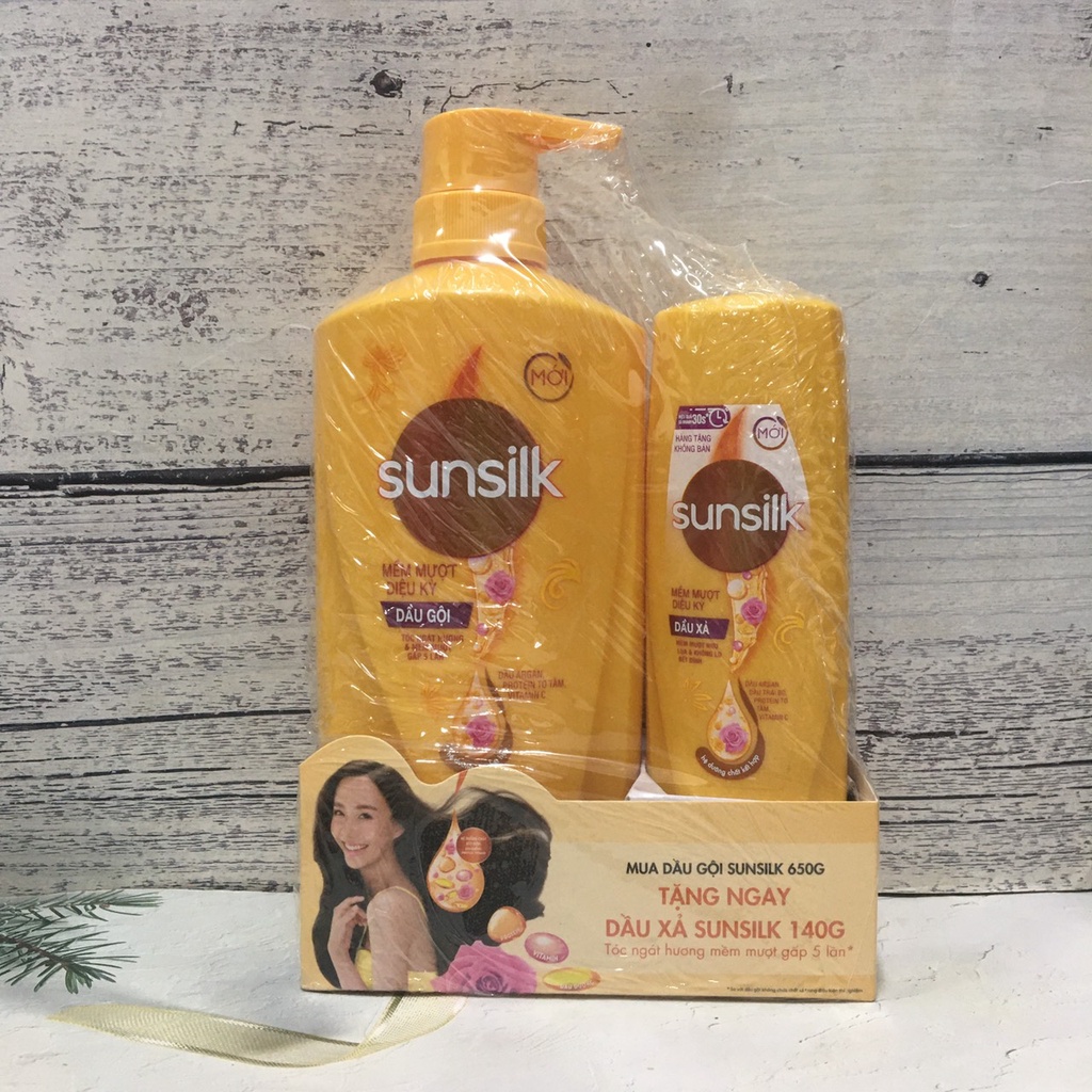 Dầu gội đầu Sunsilk mềm mượt diệu kỳ 650g ❣️ MUA 1 TẶNG 1❣️  tặng kèm xả 140gr HÀNG VIỆT NAM