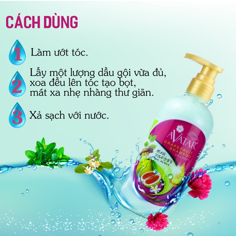 Combo 2 Chai Gội - Xả Avatar Tinh Dầu Bưởi Và Ô Liu Giúp Tóc Suôn Mượt Óng Ả 500ml