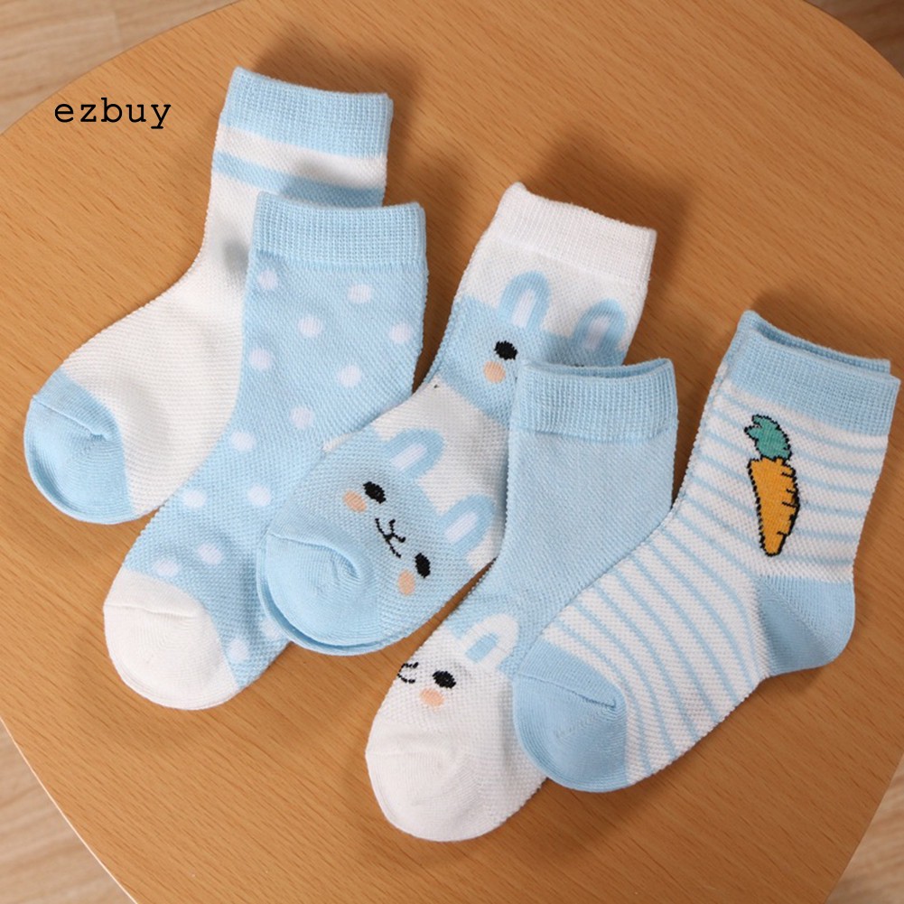 Set 5 đôi vớ vải cotton thoáng khí thoải mái sành điệu dành cho bé