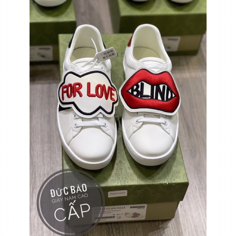 Giày môi for love  giày thể thao nam lười trắng kèm box