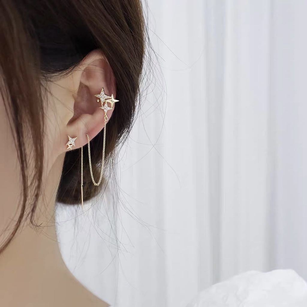 Khuyên tai hình sao nhỏ phía trên kẹp vành không bấm lỗ Sully Accessories (1 set)