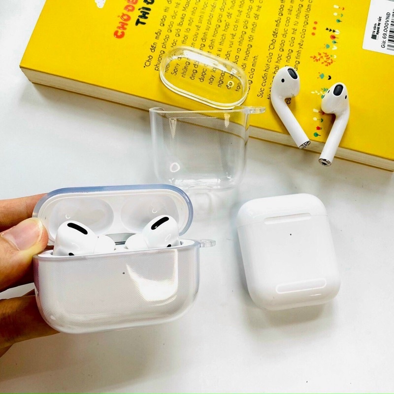 Vỏ Bảo Vệ Tai Nghe Airpods 1/2/3/Pro Trong Suốt Chống Trầy