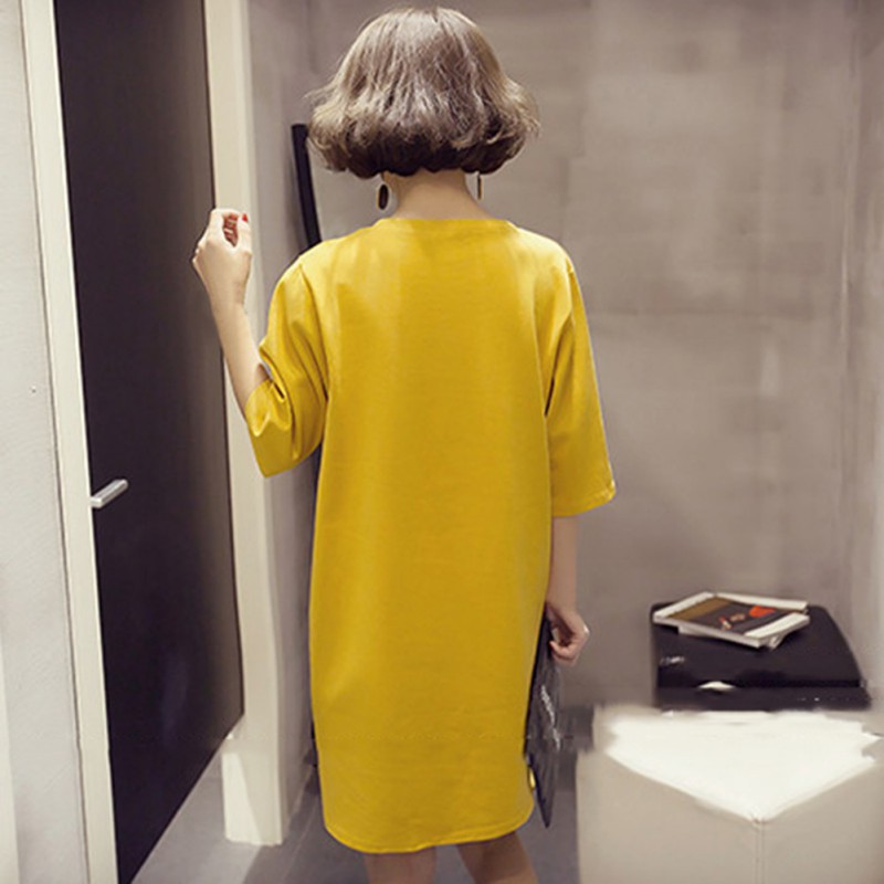 Đầm cỡ lớn in chữ thời trang phong cách hàn quốc dành cho nữ