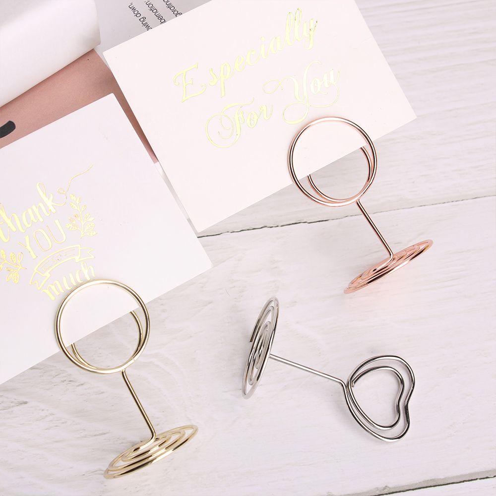UUMIR 1 Kẹp Giấy Kim Loại Màu Vàng Hồng Kẹp Ảnh Để Bàn Trang Trí
