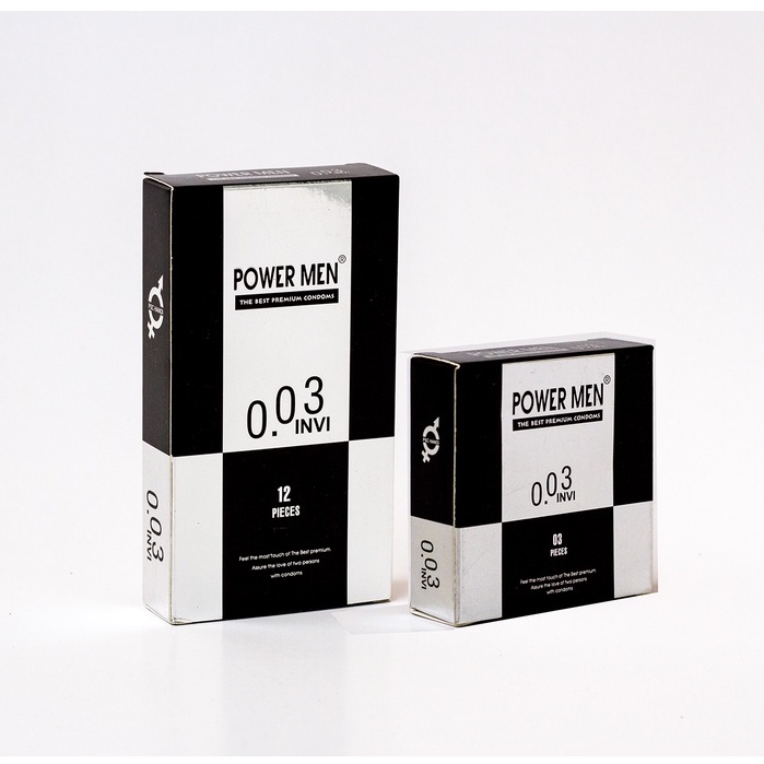Bao cao su siêu siêu mỏng Powermen Invi 003 Hộp 12 chiếc