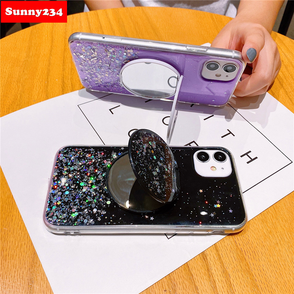 Ốp Điện Thoại Có Gương Trang Điểm Lấp Lánh Cho Iphone 12 Pro Max Iphone 6 6s 7 8 Plus 11 Pro Max