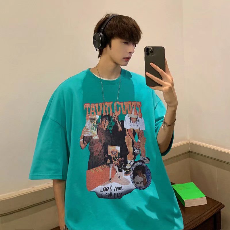 Áo Thun Tay Ngắn Thiết Kế Mới Mùa Hè Phong Cách Hip hop Đường Phố Mỹ Cho Unisex