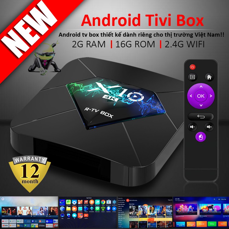 Android RTV BOX X10 S905W Phiên Bản 2G Ram Và 16G Bộ Nhớ Trong Bảo Hành 12 Tháng RTV BOX X10